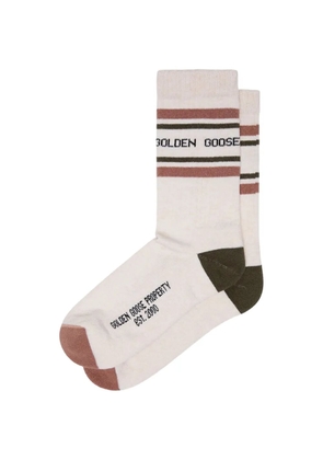 Golden Goose logo-print ribbed socks - Neutrals