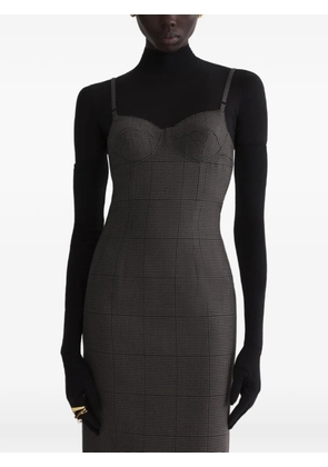 Mugler midi lingerie dress - Grey