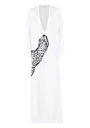 Ferragamo graphic-print long dress - White