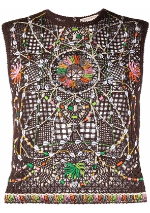 PUCCI Cyprea-embroidered blouse - Brown