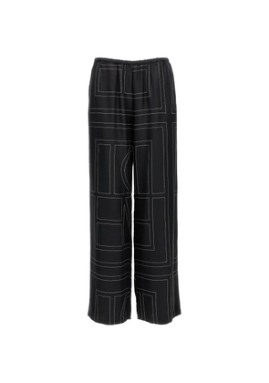 TOTEME embroidered silk trousers - Black