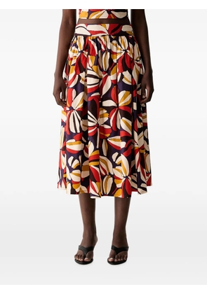 Benetton floral-print pleated midi skirt - Purple