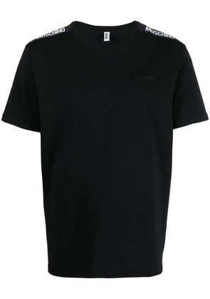 Moschino logo-tape detail T-shirt - Black
