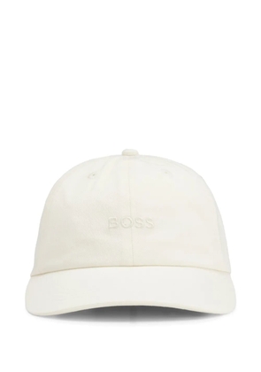 BOSS logo-embroidered cap - White