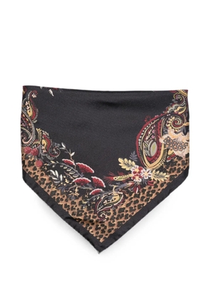 ETRO paisley leopard-print scarf - Black