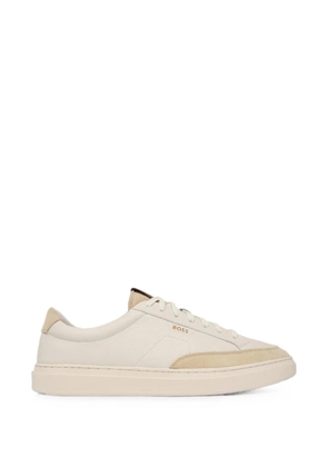 BOSS logo-print panelled sneakers - Neutrals