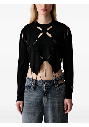 Karl Lagerfeld Jeans cut-out long-sleeve top - Black