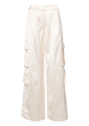 Self-Portrait high-waisted straight-leg cargo trousers - Neutrals