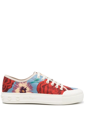 Ferragamo borg floral-print trainers - Multicolour