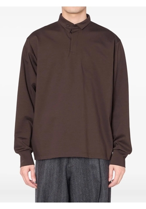 Kolor collar buttoned-cuff sweatshirt - Brown