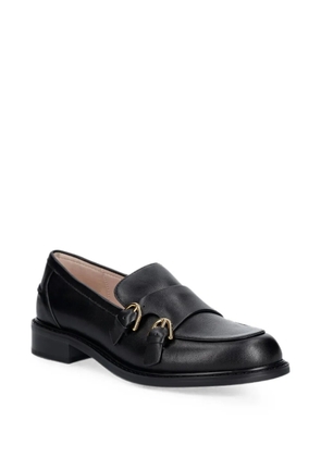 Coccinelle double-buckle leather loafers - Black