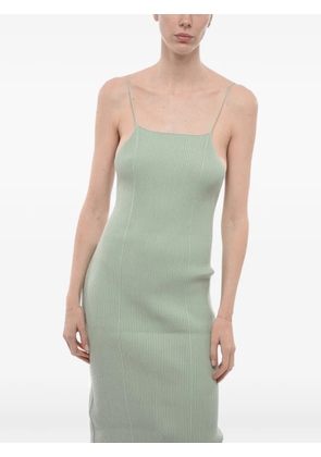 AERON ribbed-knit fitted midi dress - Green