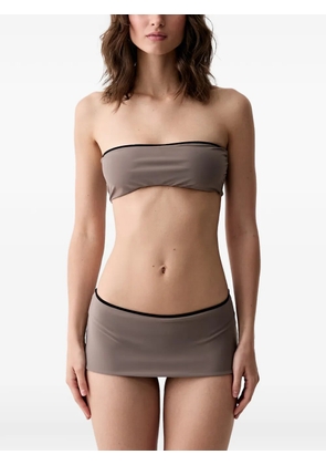 MM6 Maison Margiela contrast-trim bandeau bikini - Grey