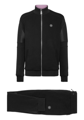 Philipp Plein logo-appliqué panelled tracksuit - Black