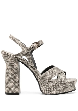 Ferragamo Sonya checked 120mm sandals - Neutrals