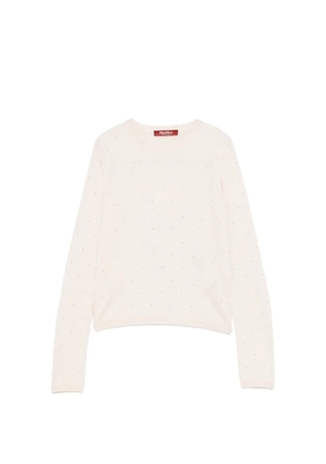 Max Mara Mstcelebre crystal-embellished polka-dot T-shirt - Neutrals