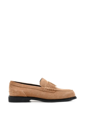 Karl Lagerfeld logo-plaque suede loafers - Neutrals