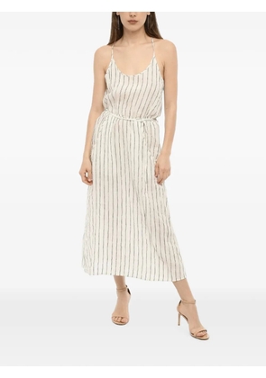 Woolrich belted striped midi dress - Neutrals