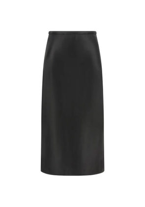 Co high-waisted leather midi skirt - Black