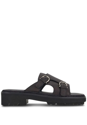 Ferragamo Gancini-buckled sandals - Black