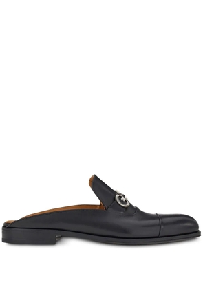 Ferragamo Gancini leather backless loafers - Black