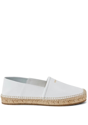 Ferragamo logo-print leather espadrilles - White