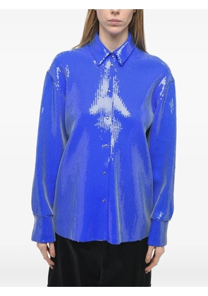 David Koma sequin-embellishd shirt - Blue
