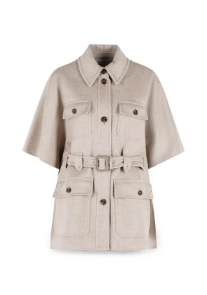 Max Mara belted cashmere cape - Neutrals