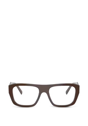 Prada Eyewear logo-plaque rectangle-frame glasses - Brown