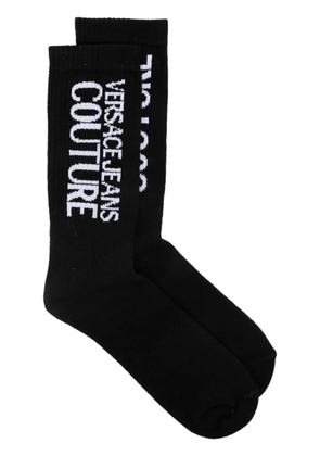 Versace Jeans Couture intarsia-knit logo crew socks - Black