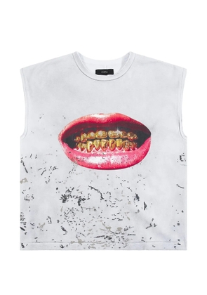 Purple Brand graphic-print sleeveless T-shirt - White