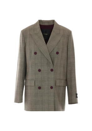 PINKO double-breasted checked blazer - Neutrals