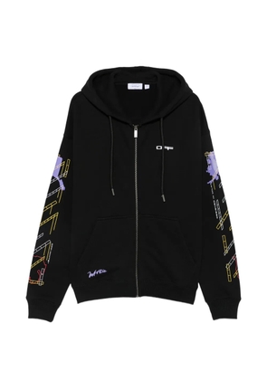 Off-White Arrows-print zip-up hoodie - Black