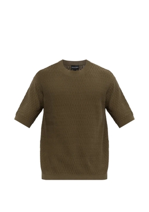 Emporio Armani textured short-sleeve T-shirt - Green