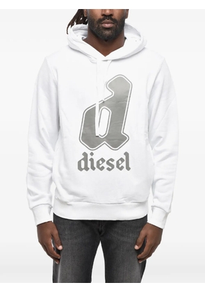 Diesel logo-print drawstring hoodie - White