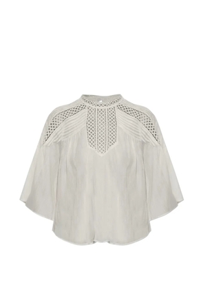 MARANT ÉTOILE crochet-knit pintuck top - White
