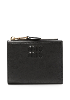 Miu Miu logo-embossed zip-fastening wallet - Black