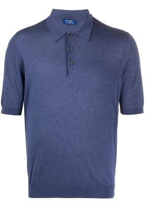 Barba solid-color polo shirt - Blue