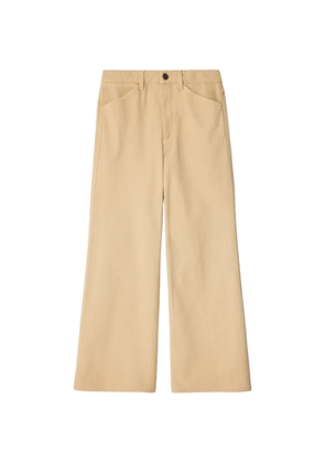 LEMAIRE flared five-pocket pants in heavy garment-dyed broken twill - Neutrals