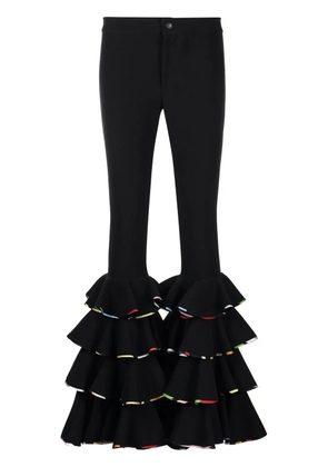 PUCCI Marmo-print ruffled trousers - Black