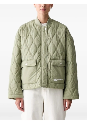 Karl Lagerfeld Jeans quilted logo-print jacket - Green