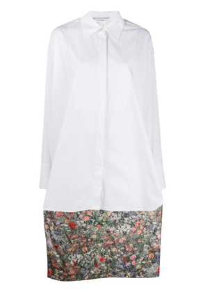 Stella McCartney floral print long asymmetric shirt - White