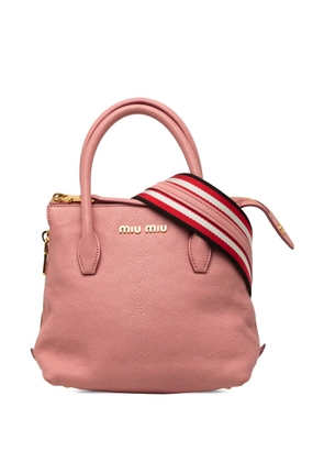 Miu Miu Pre-Owned 2010-2026 Goatskin Madras Side Zip satchel - Pink