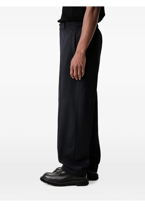 Fred Perry embroidered-logo wide-leg trousers - Blue