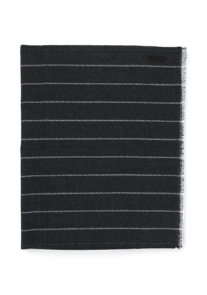 Zegna stripe-print fringed scarf - Grey