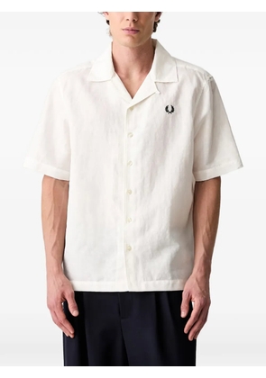 Fred Perry embroidered-logo camp-collar shirt - Neutrals