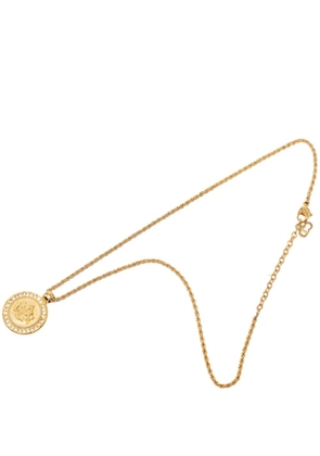 Christian Dior Pre-Owned 20th Century Gold Plated Strass Medallion Pendant Necklace costume necklace
