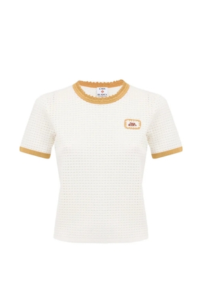 Casablanca lace-stitch T-shirt - White