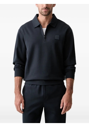 Joop! logo-patch quarter-zip sweater - Blue