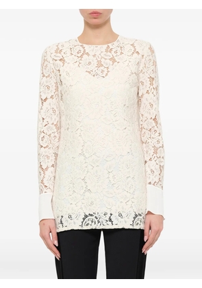 Lanvin floral-lace top - Neutrals